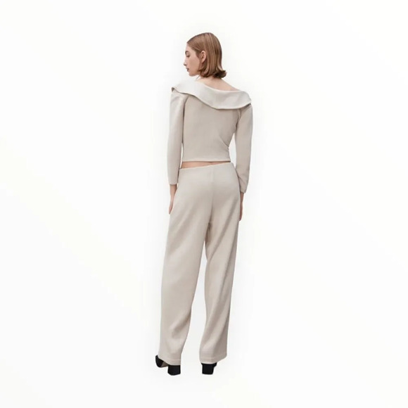 ZARA | Mink | SOFT WIDE LEG PANTS - Picture 8 of 10